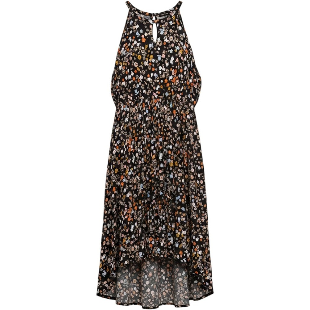 Torrid Women Black Floral Halter High Low Midi Dress Size 0 L XL Sleeveless